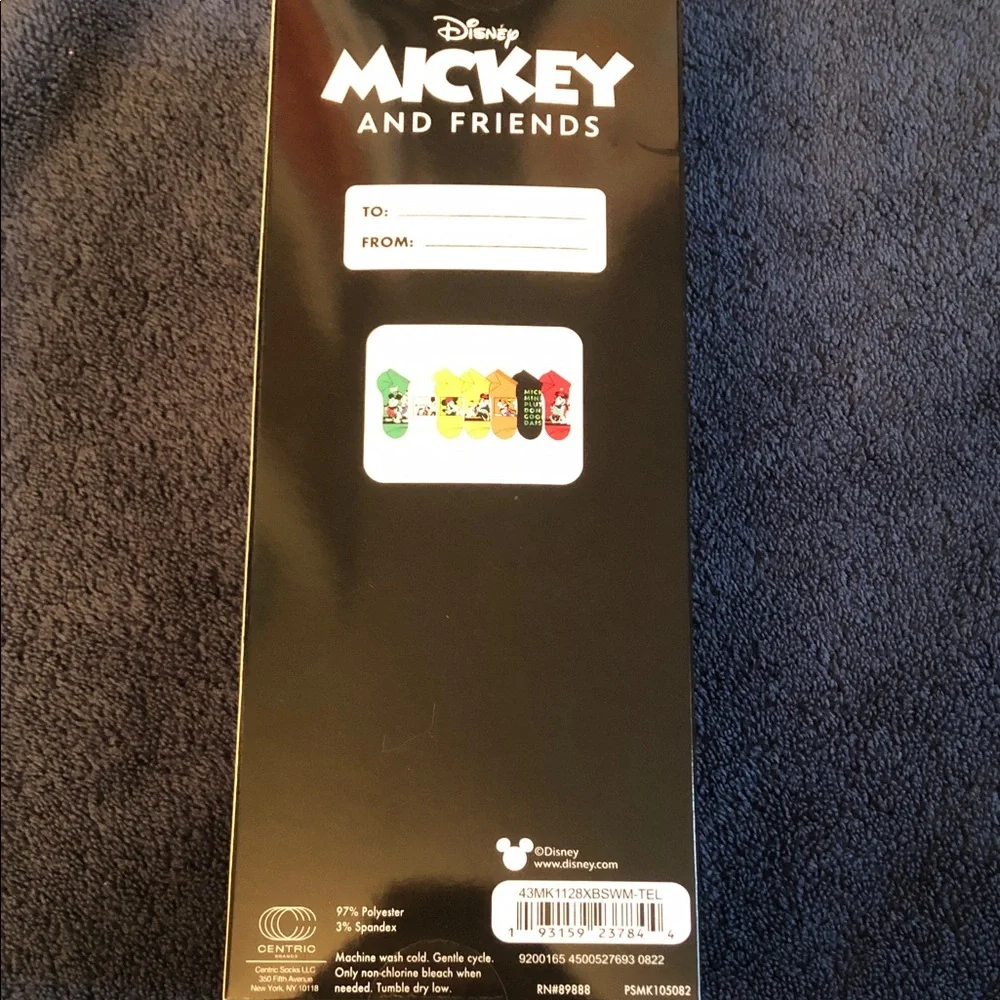 Disney Mickey & Friends No-Show Socks - Black, White, Red, Green - Picture 3 of 3